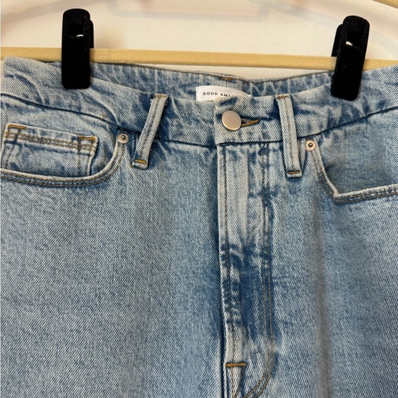 Good American Jeans- Good Icon Highrise Straight Leg Inseam Slit in Indigo- 28 - Picture 4 of 9